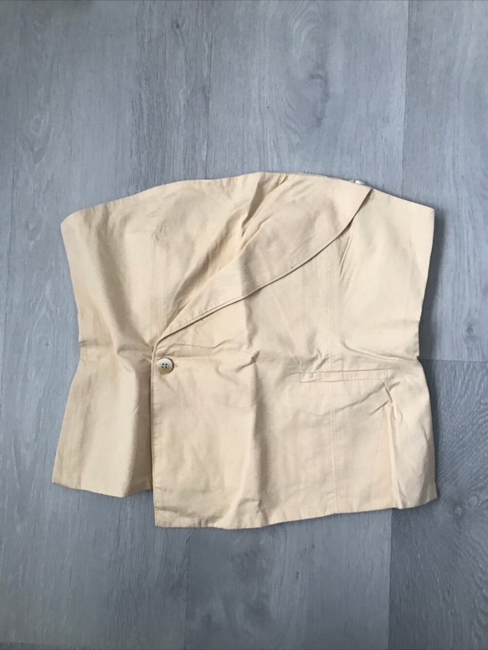 ZARA VEST TOP TWILL ONE BUTTON CROP STRAPLESS WOMENS LARGE